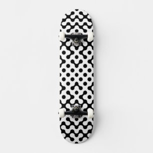 Cute black white labyrinth pattern skateboard