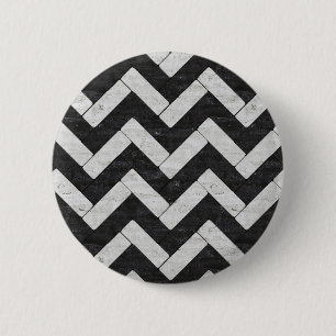 Cute black white marble stripes 6 cm round badge