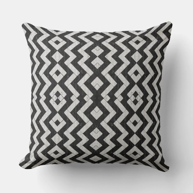 Cute black white marble stripes cushion (Front)