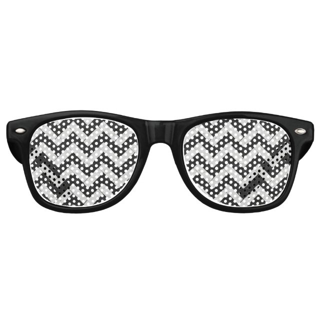 Cute black white marble stripes retro sunglasses (Front)