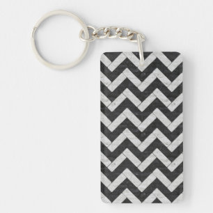 Cute black white marble stripes throw blanket key ring