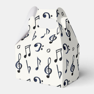 cute black white music lovers tiled party favour box
