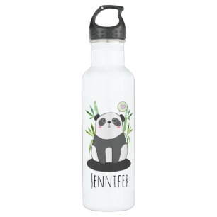Cute Black & White Panda in Bamboo 710 Ml Water Bottle