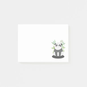 Cute Black & White Panda in Bamboo Post-it Notes
