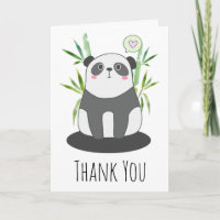 Cute Black & White Panda in Bamboo Thank You