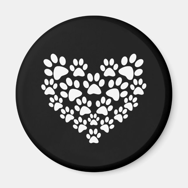 Cute Black White Paw Print Magnet (Front)