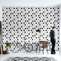 Cute Black & White Paw Prints Pattern