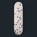 Cute Black White Pink Watercolor Panda Pattern Skateboard<br><div class="desc">This artsy and modern animal pattern is a cute design to compliment your personal style. It depicts a hand-painted and hand-drawn black and white watercolor panda bear head pattern on top of a simple blush pink background. It's adorable, trendy and stylish! ***IMPORTANT DESIGN NOTE: For custom requests relating to changes...</div>
