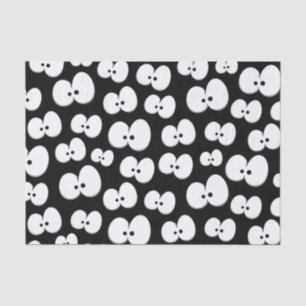 Cute Black & White Spooky Eyes Pattern Halloween Tissue Paper