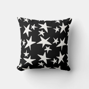 Cute Black & White Stars Cushion