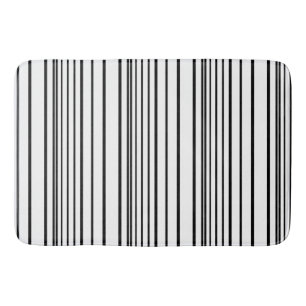 Cute black white stripes bath mat