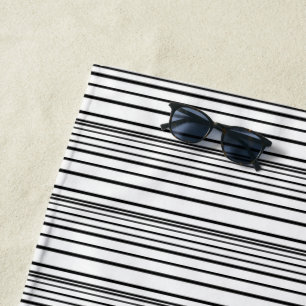 Cute black white stripes beach towel