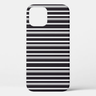 Cute black white stripes iPhone 12 pro case