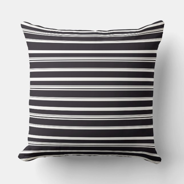 Cute black white stripes cushion (Front)