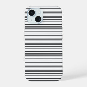 Cute black white stripes iPhone 15 case