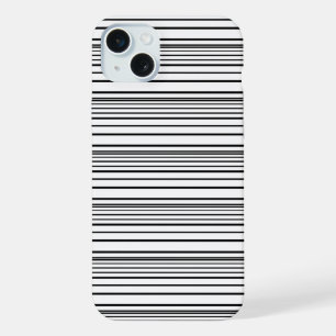 Cute black white stripes iPhone 15 plus case