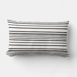 Cute black white stripes lumbar cushion