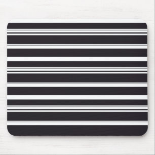 Cute black white stripes mouse pad