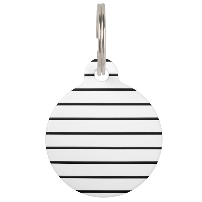 Cute black white stripes pet tag (Front)