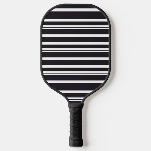Cute black white stripes pickleball paddle (Front)