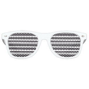Cute black white stripes retro sunglasses