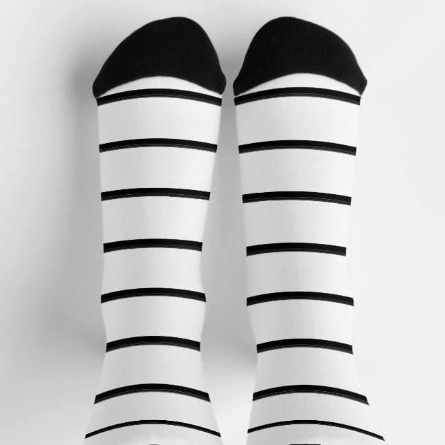 Cute black white stripes socks (Top)