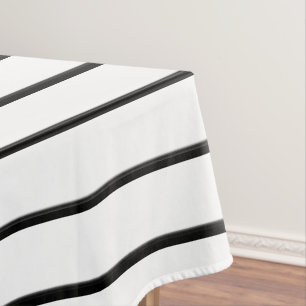 Cute black white stripes tablecloth