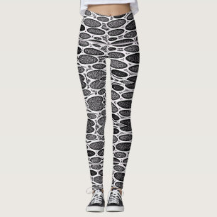 Cute black & White texture "Ratti_Creative_Arts"   Leggings