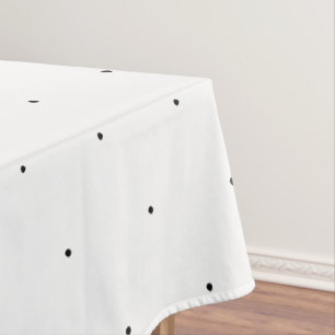 Cute Black white tiny polka dots elegant pattern Tablecloth