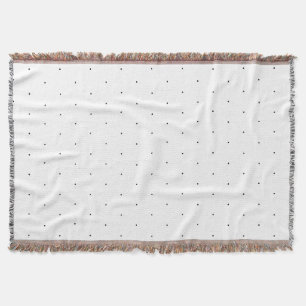 Cute Black white tiny polka dots elegant pattern Throw Blanket