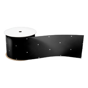 Cute Black white tiny polka dots pattern elegant Satin Ribbon