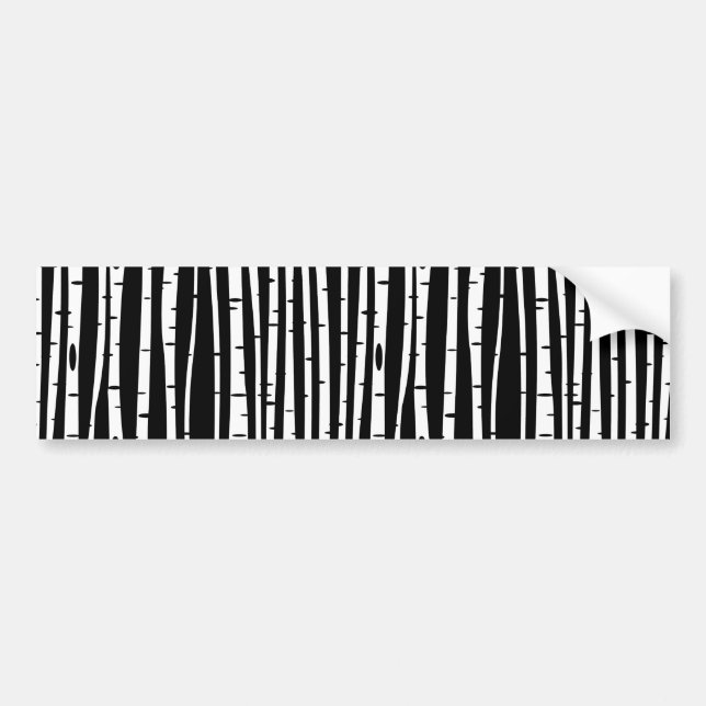 Cute black white tree pattern bumper sticker (Front)