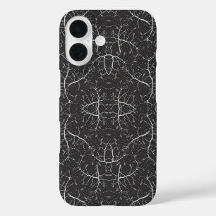 Cute black white tree pattern iPhone 16 case