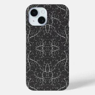 Cute black white tree pattern iPhone 15 case