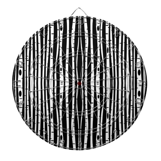Cute black white tree pattern dartboard (Front)