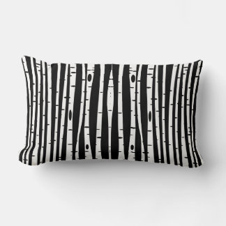 Cute black white tree pattern lumbar cushion