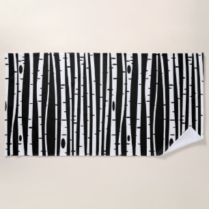 Cute black white tree pattern mouse pad beach towel