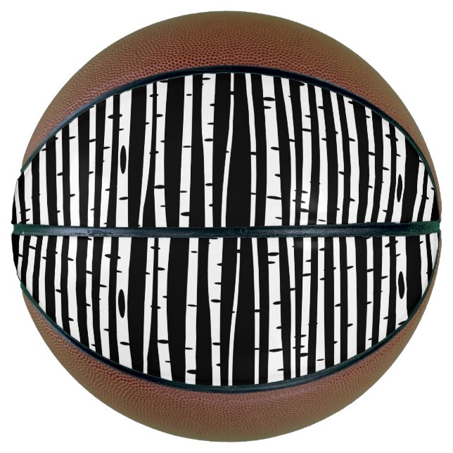 Cute black white tree pattern mouse pad drum stick basketball (Front)