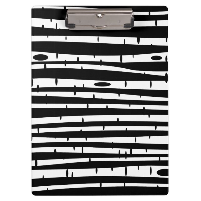 Cute black white tree pattern mouse pad drum stick clipboard (Front)