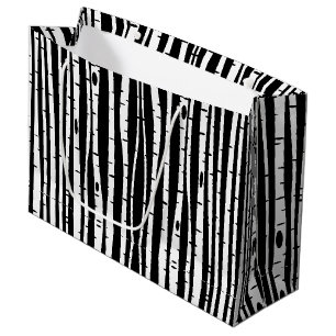 Cute black white tree pattern mouse pad drum stick large gift bag