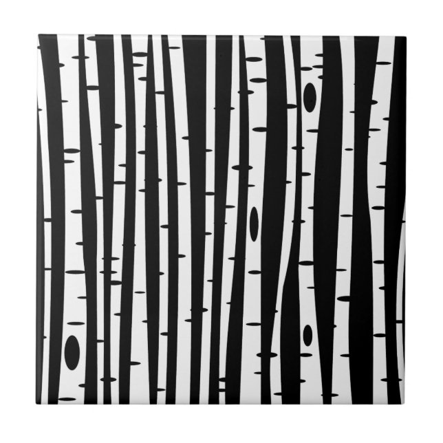 Cute black white tree pattern tile (Front)
