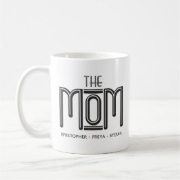 Cute Black White Type Personalised Mum Mug