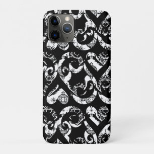 Cute black white vintage hearts background design Case-Mate iPhone case
