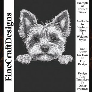 Cute Black & White Yorkshire Terrier T5 Decoupage Tissue Paper