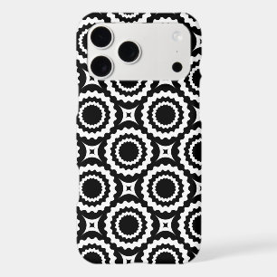 Cute black white zigzag circles design