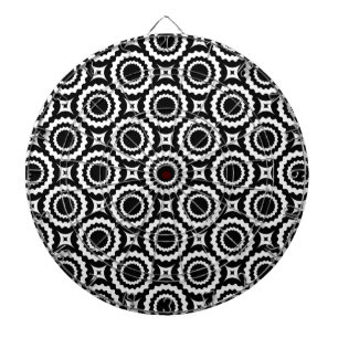 Cute black white zigzag circles design dartboard