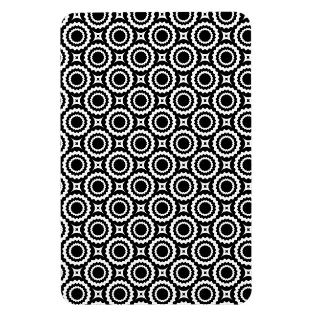 Cute black white zigzag circles design magnet (Vertical)