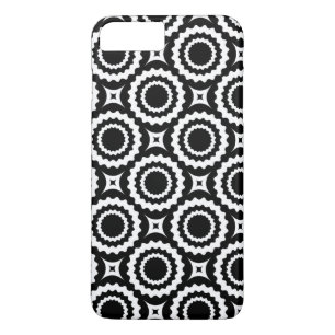 Cute black white zigzag circles pattern Case-Mate iPhone case