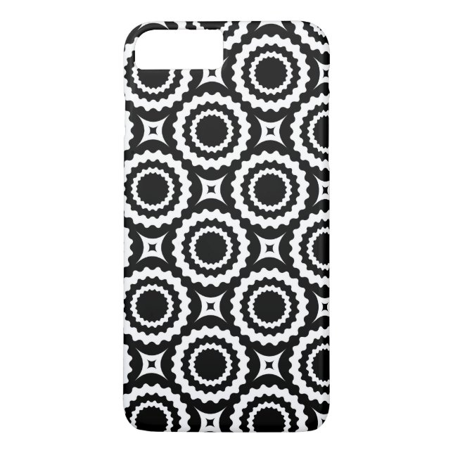 Cute black white zigzag circles pattern Case-Mate iPhone case (Back)