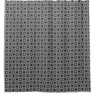 Cute black white zigzag circles pattern shower curtain